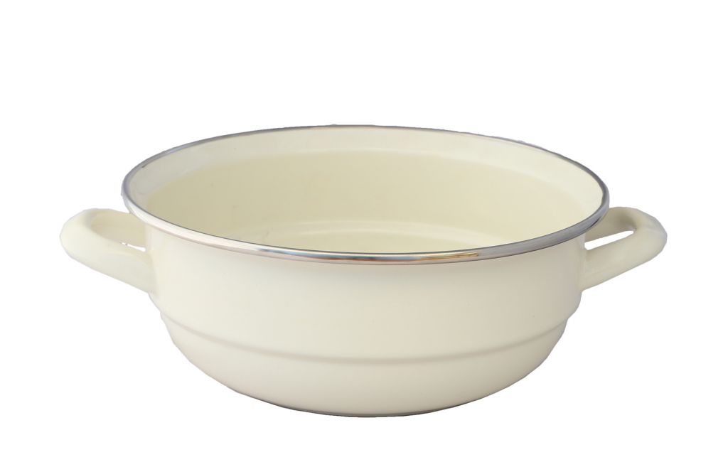 Curry dish bowl with stainless steel rim EMALION Bonyhád Enamel Ltd